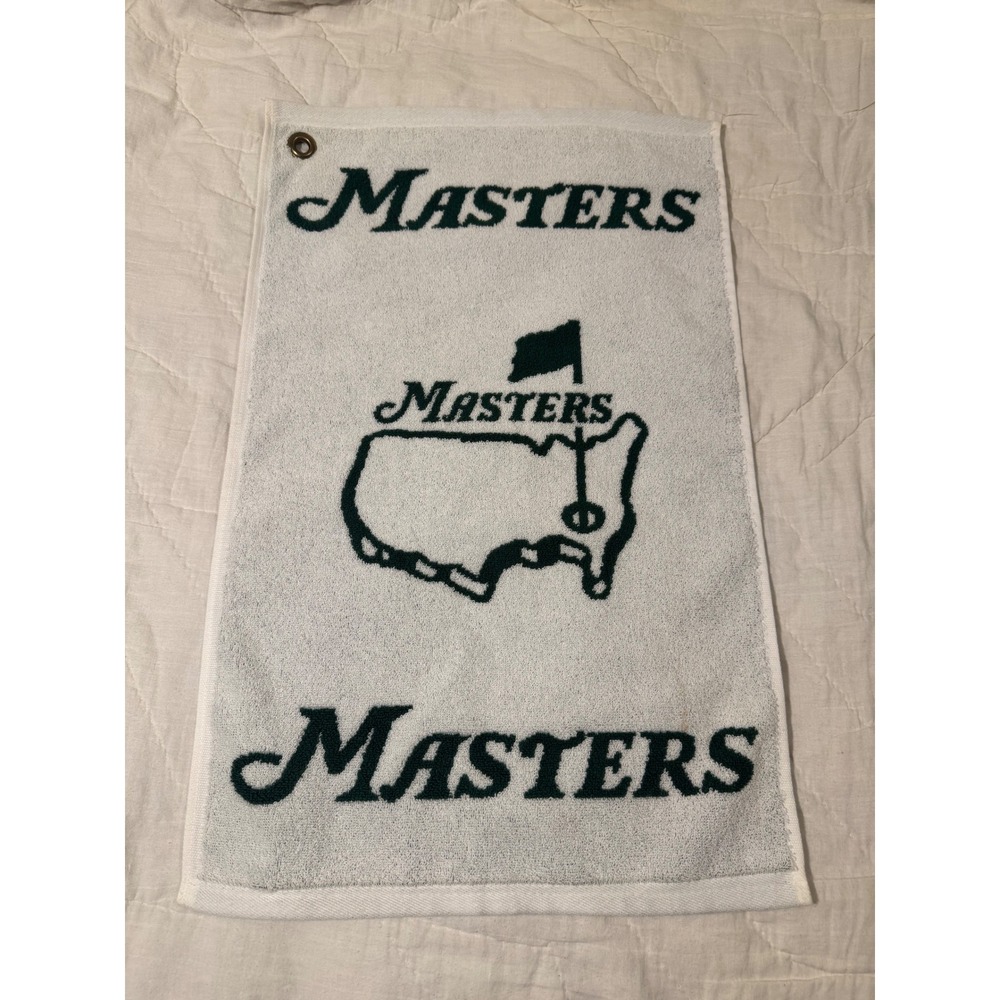 Masters Tournament Golf Caddy Towel Augusta National Green White Made in USA